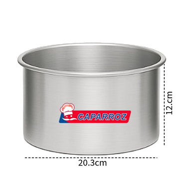 Tall Round Cake Pan – 8” x 4.75” (20.3 x 12 cm) – Deep Aluminum Baking Mold by Caparroz